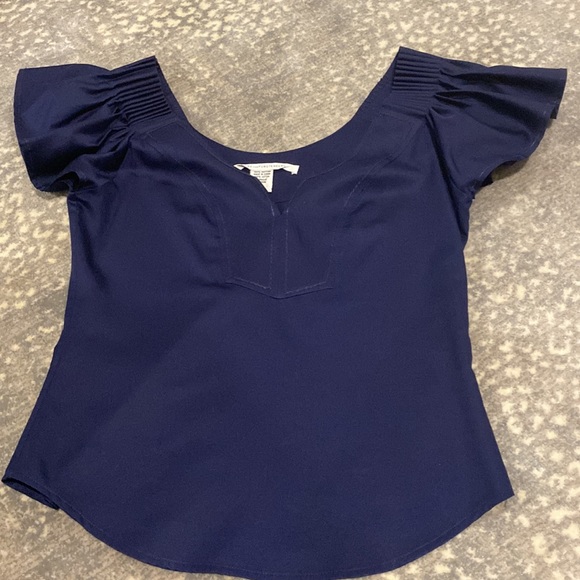 DIANE VON FÜRSTENBERG COTTON NAVY GORGEOUS TOP - Picture 2 of 13
